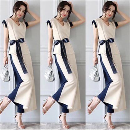 Fashion Western-style Casual Wide-leg Pants Hong Kong-style Retro Two-piece Suit - Cruish Home