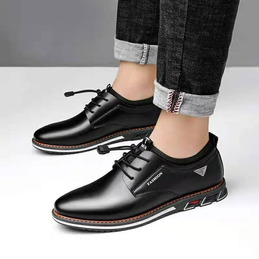 Leather shoes round toe trend shoes comfortable men's shoes - Cruish Home