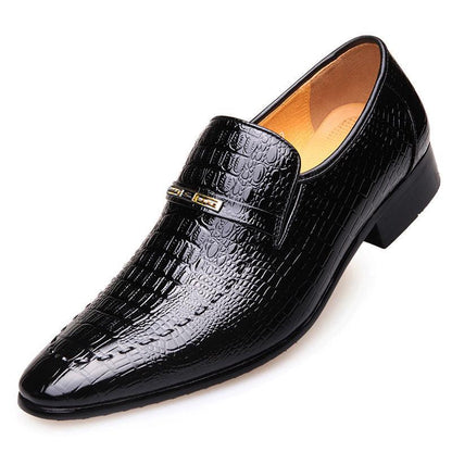 Ov Shoes 3195 Crocodile-Print Men's Leather Shoes Large Size Low-Help Men's Casual Single Shoes Embossed Leather Shoes Men - Cruish Home