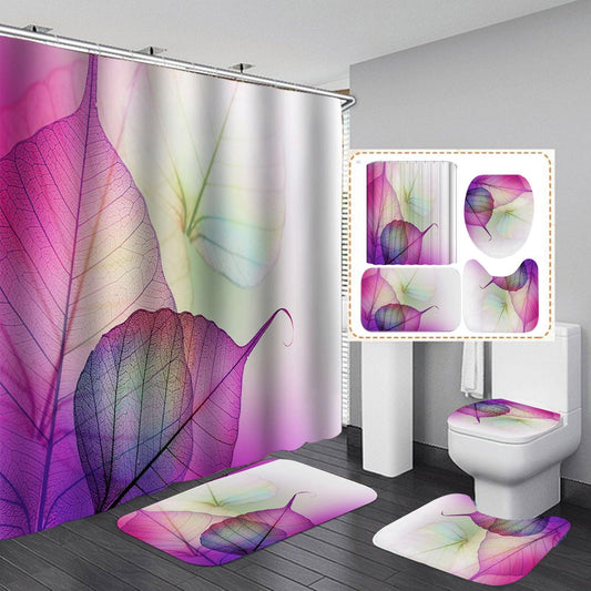 3D Art Geometric Shower Curtains in the Bathroom Waterproof Bath Curtain with Hook Sets Flannel Bath Mat Rugs Carpet Home Decor - Cruish Home