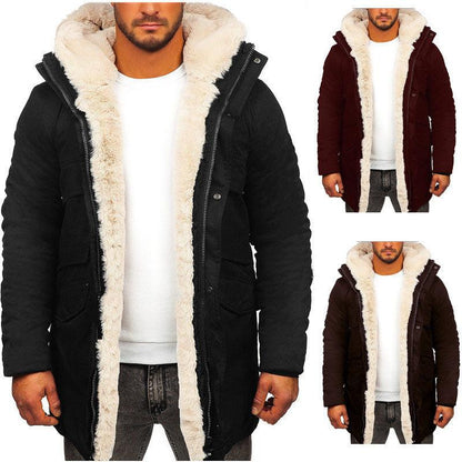 Fur Integrated Hooded Jacket Thick Warm Jacket Faux Fur Cotton-padded Coat - Cruish Home