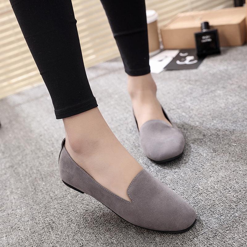 2021 spring new women's shoes shallow mouth round flat shoes work shoes single shoes peas shoes - Cruish Home