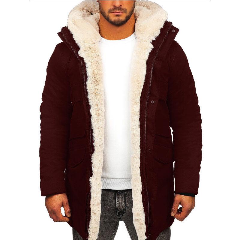 Fur Integrated Hooded Jacket Thick Warm Jacket Faux Fur Cotton-padded Coat - Cruish Home