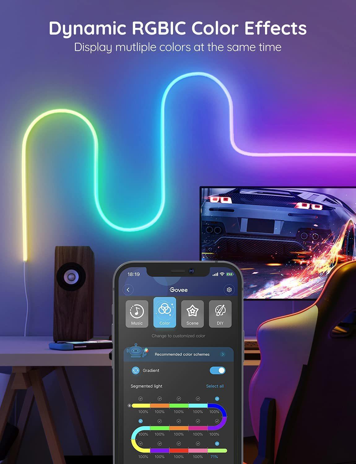 12V24V Bluetooth WIFI5 M RGBIC Colorful Music Neon Light - Cruish Home