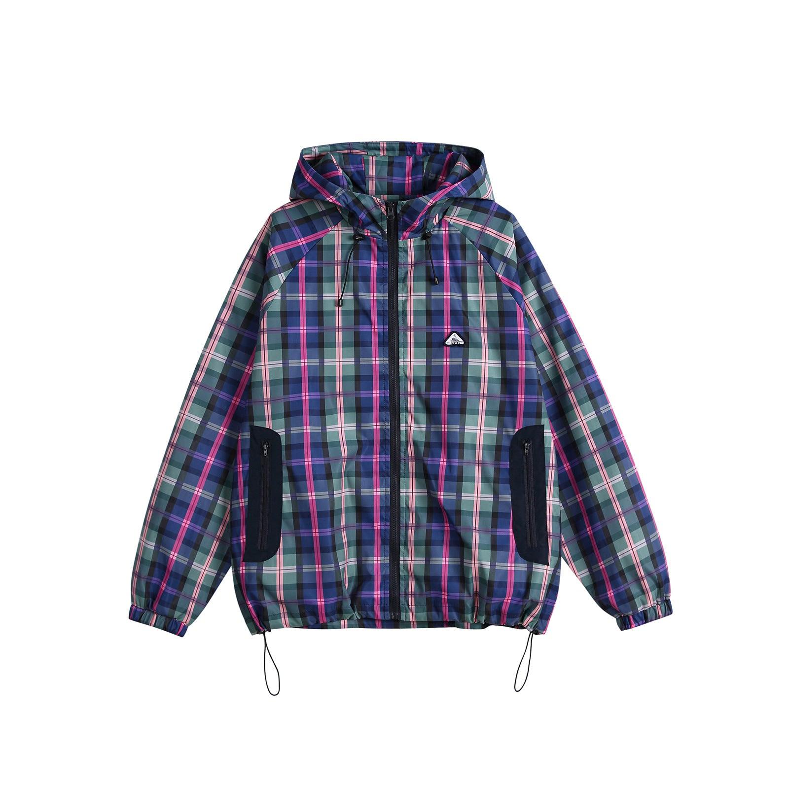 Unisex Style Casual Plaid Hooded Oversize Jacket - Cruish Home
