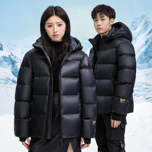 Winter Black Gold Down Jacket Couple Style - Cruish Home