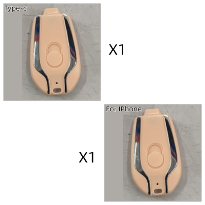 1500mAh Mini Power Emergency Pod Keychain Charger With Type-C Ultra-Compact Mini Battery Pack Fast Charging Backup Power Bank - Cruish Home