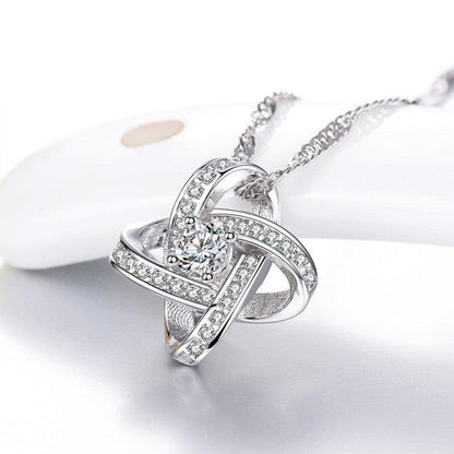 925 Sterling Silver Necklace For Women Forever Heart AAA Zircon Mosaic Necklaces & Pendants Gift - Cruish Home