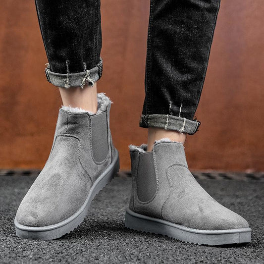 Boots Shoes New Winter Male Boots for Men Leather Ankle Boots Man Booties Footwear Outdoor Boots Shoe Warm Fur - Cruish Home