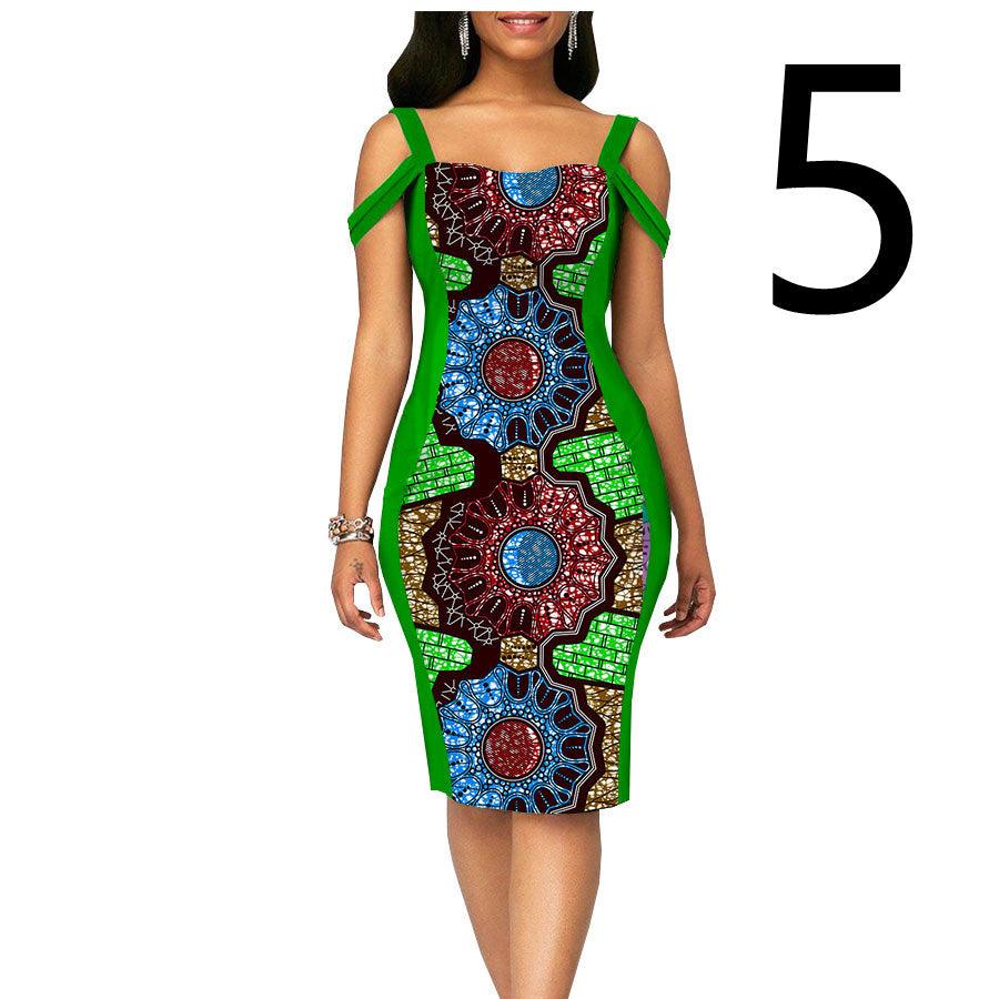 African Print Dress Women's Casual Tight Evening Gown - Cruish Home