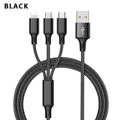 3 In 1 USB Cable For 'IPhone XS Max XR X 8 7 Charging Charger Micro USB Cable For Android USB TypeC Mobile Phone Cables - Cruish Home