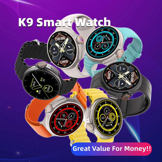 New K9 Smart Watch 1.39 Round Screen Encoder True Screw Clip Wireless Charging NFC Offline And Payment Function - Cruish Home