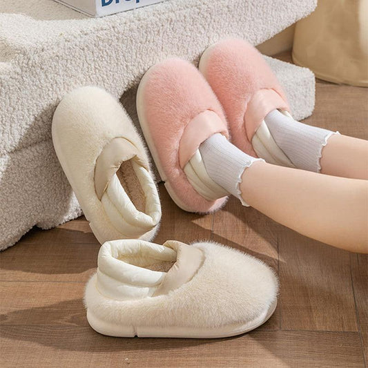 Anti-Slip Winter Slippers Comfortable Warm Plush Flurry Slides Indoor Slippers Floor Cozy Shoes For Women Men Couple - Cruish Home